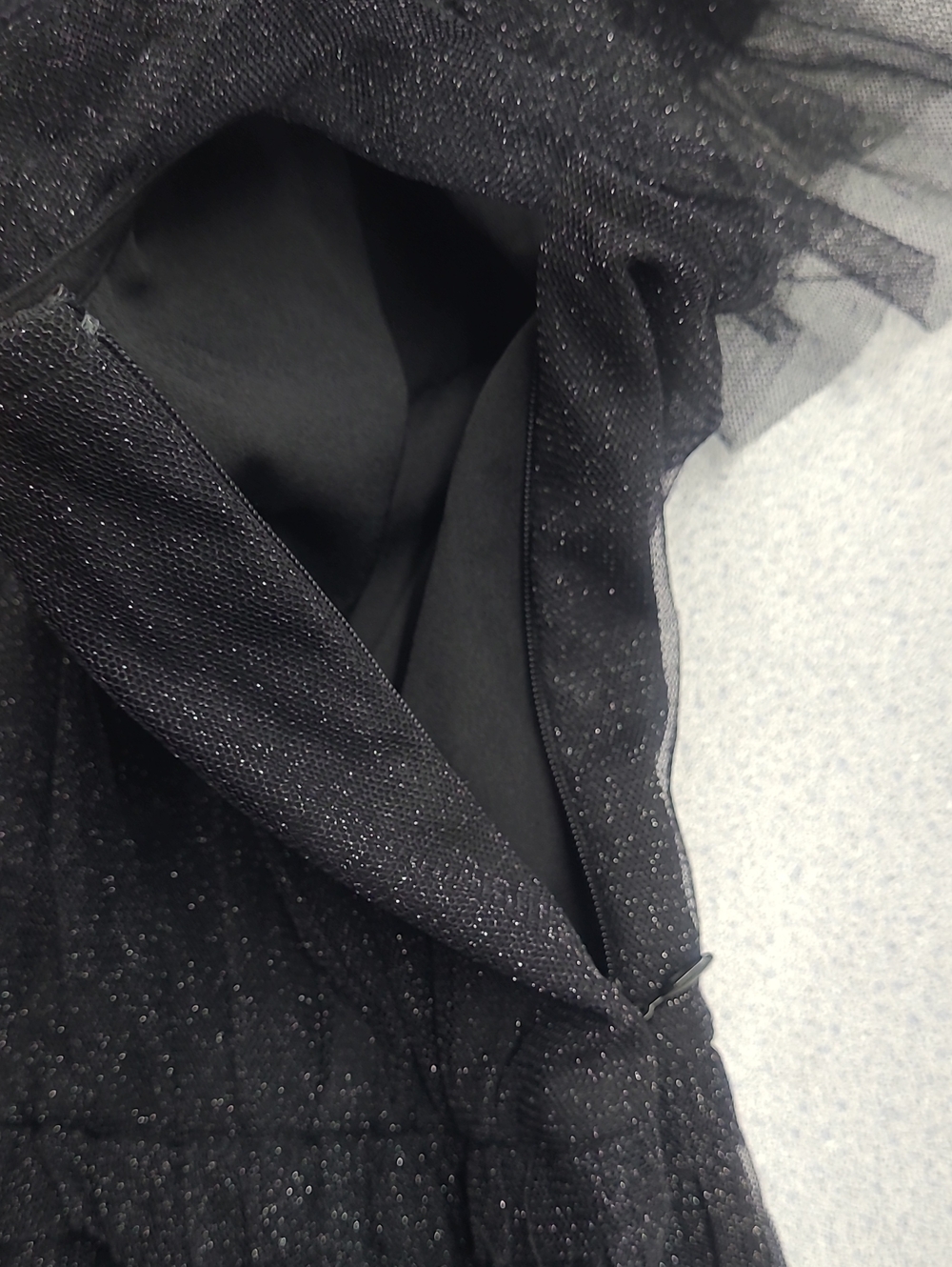 AllSaints Black Sparkle Tiered Tulle Dress Size 8 - Picture 9 of 13